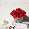 rubystory 7 Large Stem Rose Red Artificial Flowers in Vase,