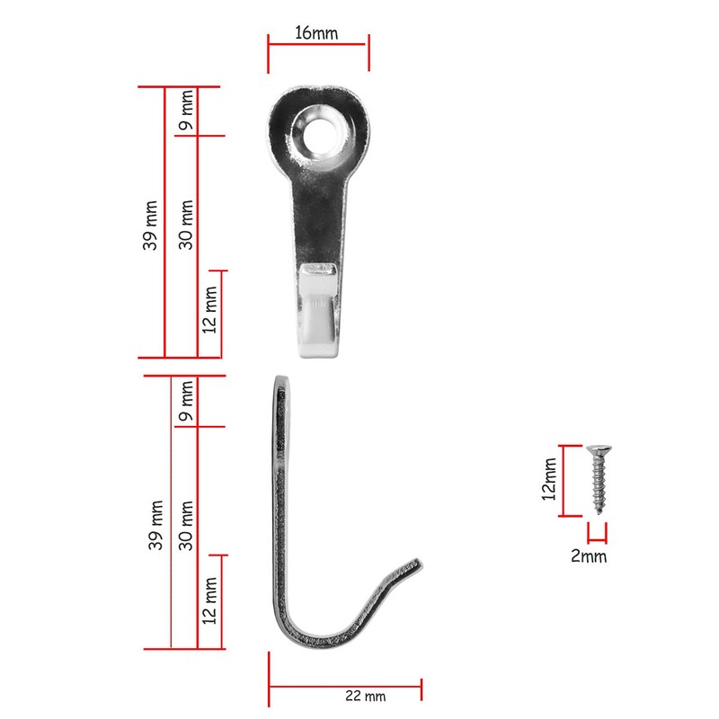 Fuxxer® 10 x Classic Coat Hooks Iron Hooks for Kitchen