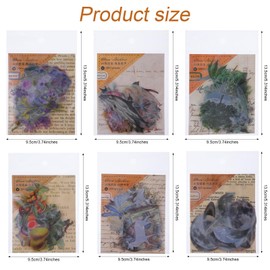 240Pcs Nature Themed Transparent Pre-Cut Stickers Waterproof Book for Scrapbooking Flora and Fauna Vintage Aesthetic Decorative Decal for Journaling Adult Photo Album Collage Card Making Craft