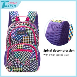 NEW TILAMI 14 Inch kid Toddler Backpack Boys Girls School Bag Kindergarten Elementary Cute Backpacks, Patchwork