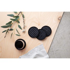 Rabbit Coaster Set, Set of 8, Black