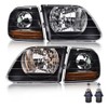 G-PLUS Headlights Assembly Fit For Ford F150 1997-2004/Ford F250 1997-1999/Ford