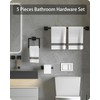 Hinmood Matte Black Bathroom Hardware Set, 5 Pieces Hardware Accessories