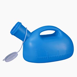 YUMSUM 2000ML Male Urinal Portable Mens Potty Pee Bottle Collector Travel Toliet (Blue -Snap on lid)