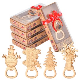 "24Pcs Christmas Themed Bottle Openers - Unique Party Favors and Gifts for Guests, Ideal for Weddings, Bridal Showers, or Baby Showers - Individually Packaged for Convenience"