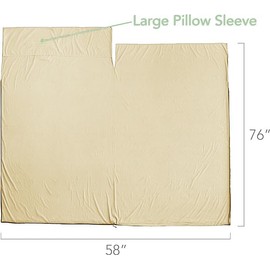 Pike Trail Sleeping Bag Liner – Travel and Camping Sheet, Lightweight and Compact Insert with Full Length Zipper and Guarantee (Beach Latte, Medium, 82 in. L x 29 in. W Single Bed)