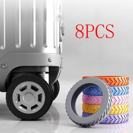 BYERUITE 8 PCS Luggage Wheel Covers, Rubber Suitcase Wheel Cover for 2-2.4'' Spinner Wheel, Wear-Resistant, Anti-Noise Carry On Luggage Wheels Protectors （Blue