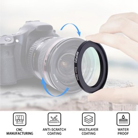 52mm to 55mm Camera Filter Ring/52mm to 55mm Step-Up Ring Filter Adapter for 55mm UV, ND, CPL Filter,Metal Step-Up Ring