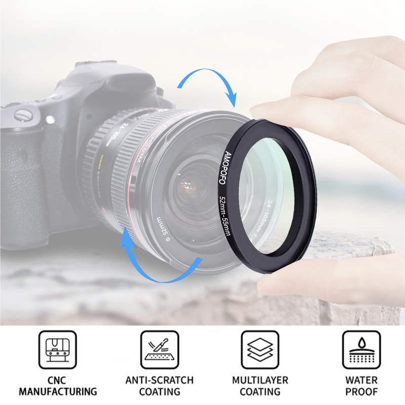 52mm to 55mm Camera Filter Ring/52mm to 55mm Step-Up Ring
