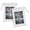 Ambesonne Galaxy Fabric Pouch Set of 2, Astronaut Floats Outer