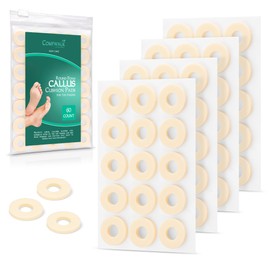 Comfwalk Callus Cushions Pads, 60-Count, Prevents Calluses, Corns, blisters and Mosquito Bites on feet from Pressure and Friction, Round Soft Foam, Beige Skin Color (Small for Toes)