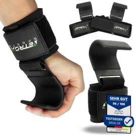 Netrox Sports® - Pull Hook Wrist for Bodybuilding, Weightlifting, Strength Training & Fitness - Lifting Straps for Heavy Weights - Extra Strong Lifting Straps for Women & Men (Black, S)