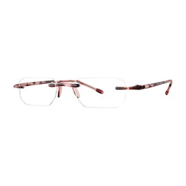 Scojo New York Gels Octagon Reading Glasses, Handmade Scratch Resistant Readers for Women and Men, Crunchy Rose - 3.00x