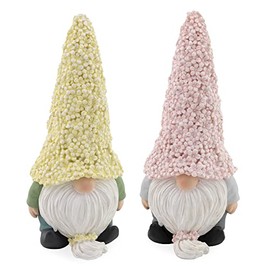 Boston International Garden Tabletop Figurines, Set of 2, Daisy Hat Gnomes