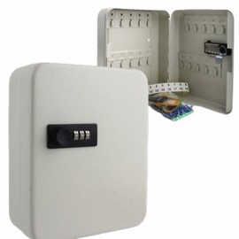 Dial Lock Key Storage Case for 20 Keys LATTE