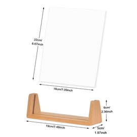 TORASO Acrylic Dry Erase Board with Solid Wood Base, Clear Desktop Whiteboard Memo Board, Desktop Writing Note Pad, Mini Acrylic Board for Tabletop Display(Rustic Base,Acrylic)