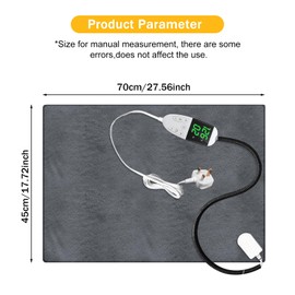 PRITOK Waterproof Pet Heating Pad with Adjustable Timer and Temperature 30-60℃: UK 230V Electric Thermal Warming Mat for Dogs Cats Puppies, Puppy Heat Pad with Durable Anti-Bite Tube(45x70cm)