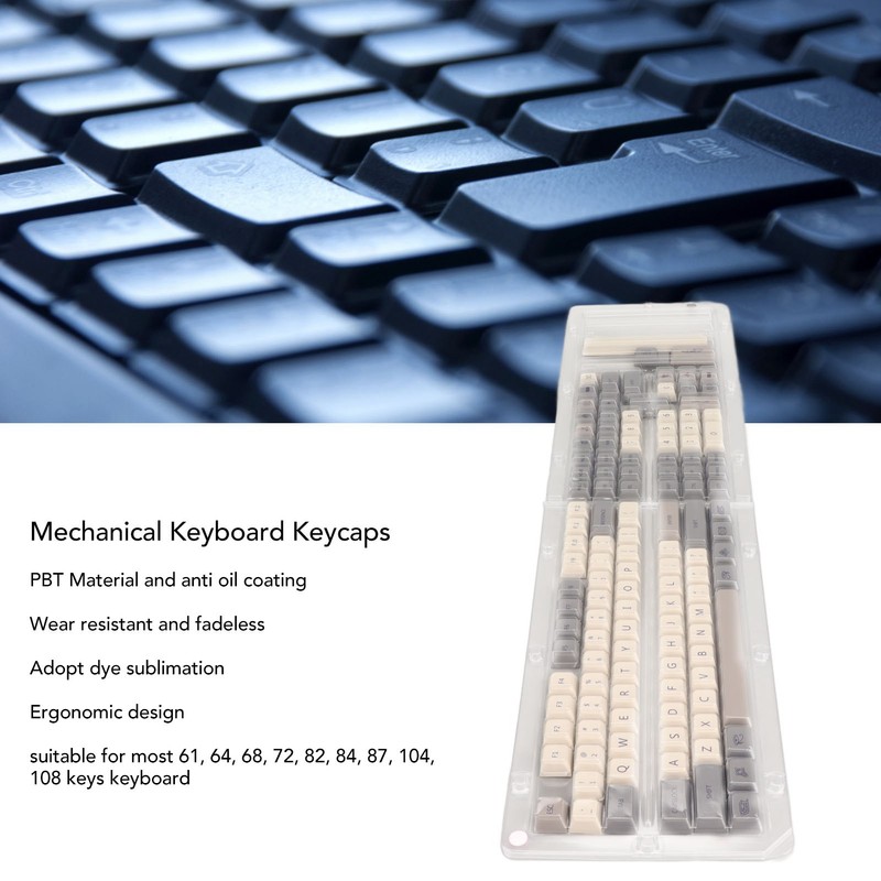 Mechanical Keyboard Keycaps 126 Keys Fadelss PBT Ergonomic Dye Sublimation