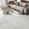Wallercity Shiny Gray/White Marble Peel and Stick Floor Tile 12"