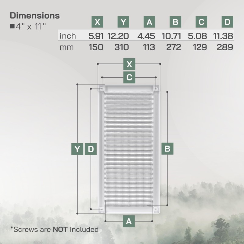 Vent Systems 4" x 11" Inch (Opening Dimensions) - Pack
