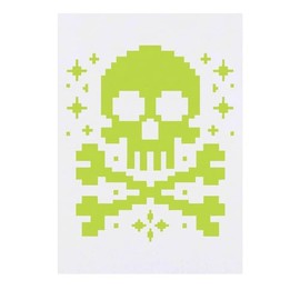 'Pixel Skull' Temporary Tattoo - Water Resistant, Skin-Safe, Non-Toxic Transfer (TO00070719)