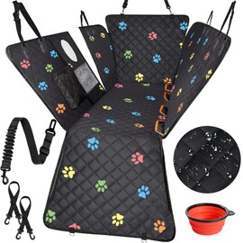 Famstar Dog Car Seat Cover for Back Seat 100% Waterproof Durable 600D 6-Layer Scratchproof Nonslip Pet Dog Seat Cover with Mesh Window for Dog Hammock for Car Trucks and SUV