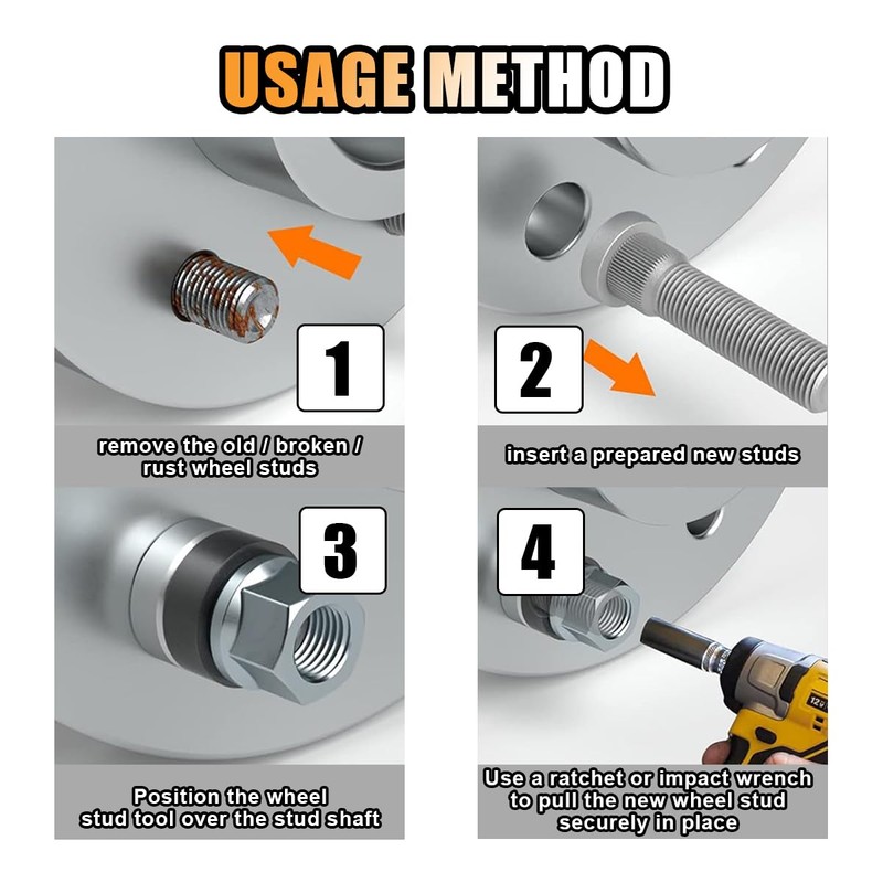 GLSOWEE 24234 Car Wheel Stud Installer, Tire Stud Tool, Wheel