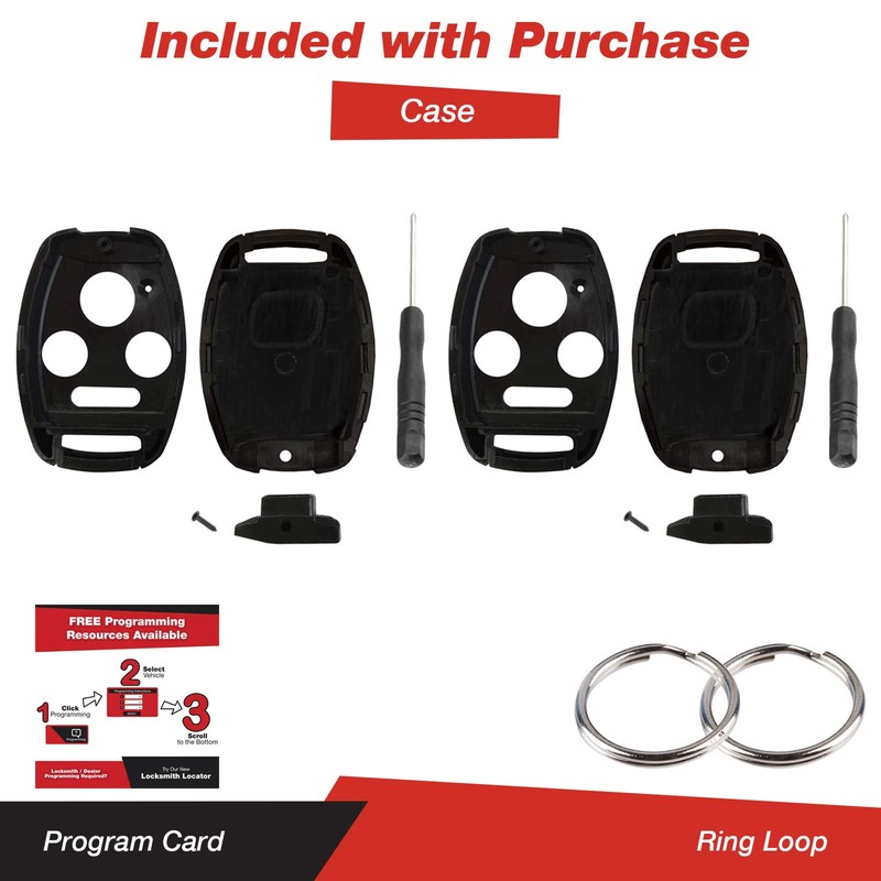 NO Cut Key Fob Case Shell for Honda Accord Civic