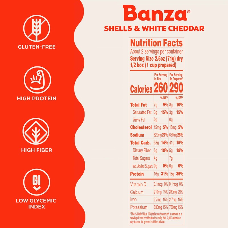 Banza Shells & White Cheddar Mac and Cheese - High