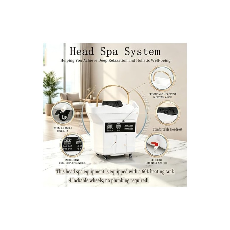 Head Spa Equipment Portable Hair Washing Basin 60l Water Japanese