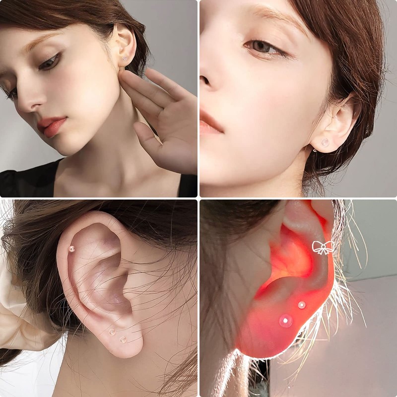 400 Pcs Clear Earrings, Plastic Earrings Clear Ear Pins and