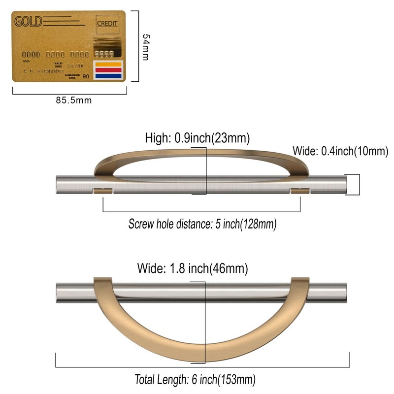 Amerdeco 10 Pack Brushed Satin Nickel and Champagne Bronze Cabinet