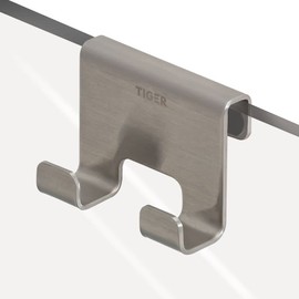 Tiger Caddy, Shower enclosure, Towel hook 6-8 mm, Brushed stainless steel, 35x70x50mm