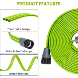 Sprinkler Soaker Hose 50FT 2Pack, Watering Hose with Holes, High-Efficiency Sprinklers System for Garden and Lawn with Staples