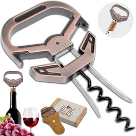 ZONSUSE Ah So Weinöffner für Spröde Korken,Profi Korkenzieher für Alte Weine,Weinflaschenöffner für Vintage Flaschen,Weinöffner Geschenk für Weinsammler Weinliebhaber (Glatt Rot)