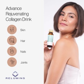 Relumins Advance Rejuvenating Collagen Beauty Drink with Glutathione, Hyaluronic, CoQ10, EGCG, Resveratrol & More - Naturally Fights Signs of Aging - Apple Flavor, Ten 50mL Drinks x 3 Packs