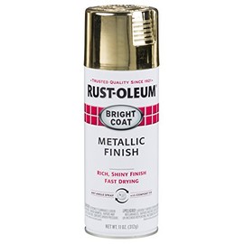 Rust-Oleum 7710830-2PK Stops Rust Bright Coat Metallic Spray Paint, 2 Pack, Gold, 2 Pack