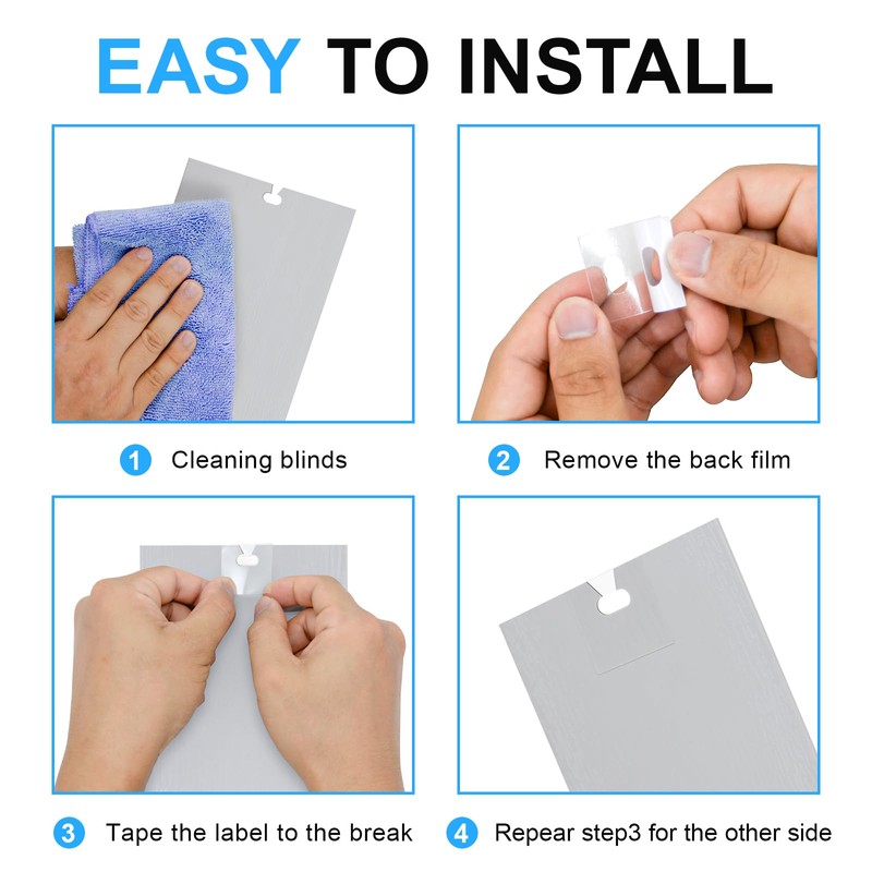 Anyongora 100 PCS Vertical Blind Repair Tabs,Clear Vertical Blinds Repair