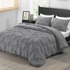 downluxe Pintuck Queen Comforter Set with 2 Pillow Shams -