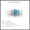 Gem Stone King Men's 925 Sterling Silver Swiss Blue Topaz