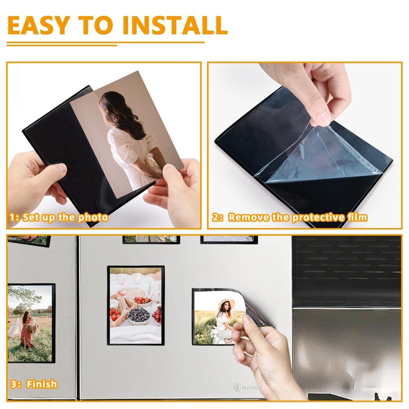 Mingting Magnetic Picture Frames 15 Packs-Fridge Magnetic Photo Frames-Holds 4