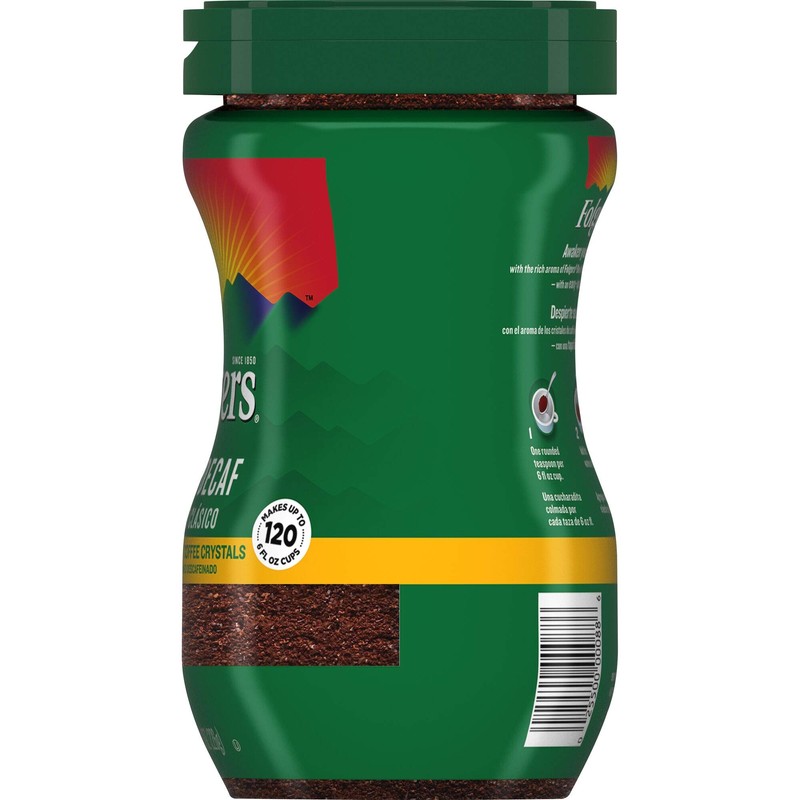 Folgers Classic Decaf Decaffeinated Instant Coffee Crystals, 8 Ounces