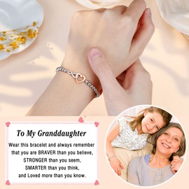 D Dongjiangjin Gift Granddaughter Gifts, Granddaughter Christening Baptism Gifts for Girls, Granddaughter Bracelet Jewellery Year Old Girl Birthday Gifts for Teen Teenager Girls