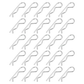 PATIKIL M2.5 x 50 mm Cotter Pin Assortment Kit, 30 Pcs Heavy Duty R Clips Hardware Pin Carbon Steel Spring Fasteners Hitch Pin for Trailer Locking Lawn Mowers Truck, Silver Tone