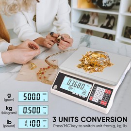 Industrial Counting Scale 30kg/0.5g Precision Electronic Gram Scale for Parts and Coins Piece Counting Scale, Digital Inventory Counting Scale (g/kg/lb)
