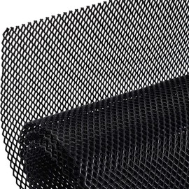Car Grill Mesh, 40"x13" Trimmable Aluminum Alloy Automotive Grilles Mesh, Universal Black Vehicle Grill Mesh for Front Bumper (Rhombic Hole 3 * 6MM)