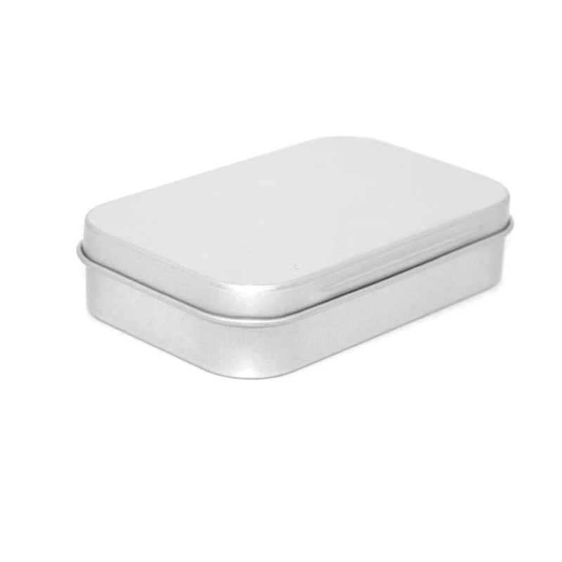 6X Metal Hinged Tin Box Container Blank Portable Small Storage