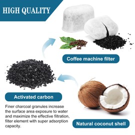 6 pcs 7313285779 Water Filter Replacement for Delonghi Carbon Filter Coffee Machine Filter Activated Charcoal Filter Espresso Machine Filter Parts，CoffeeFilter