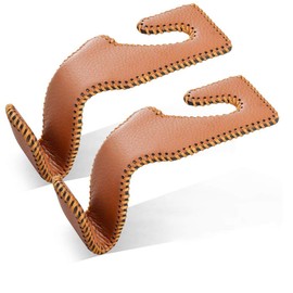 VCOROS Purse Hook for Car Leather & Stainless Universal Universal Car Vehicle Back Seat Headrest Hanger Holder Hooks for Bag Purse Cloth Drink Grocery 2 Pack(Brown 2#)