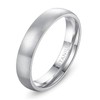 TIGRADE 4mm 6mm 8mm Titanium Ring Brushed Dome Silver Wedding